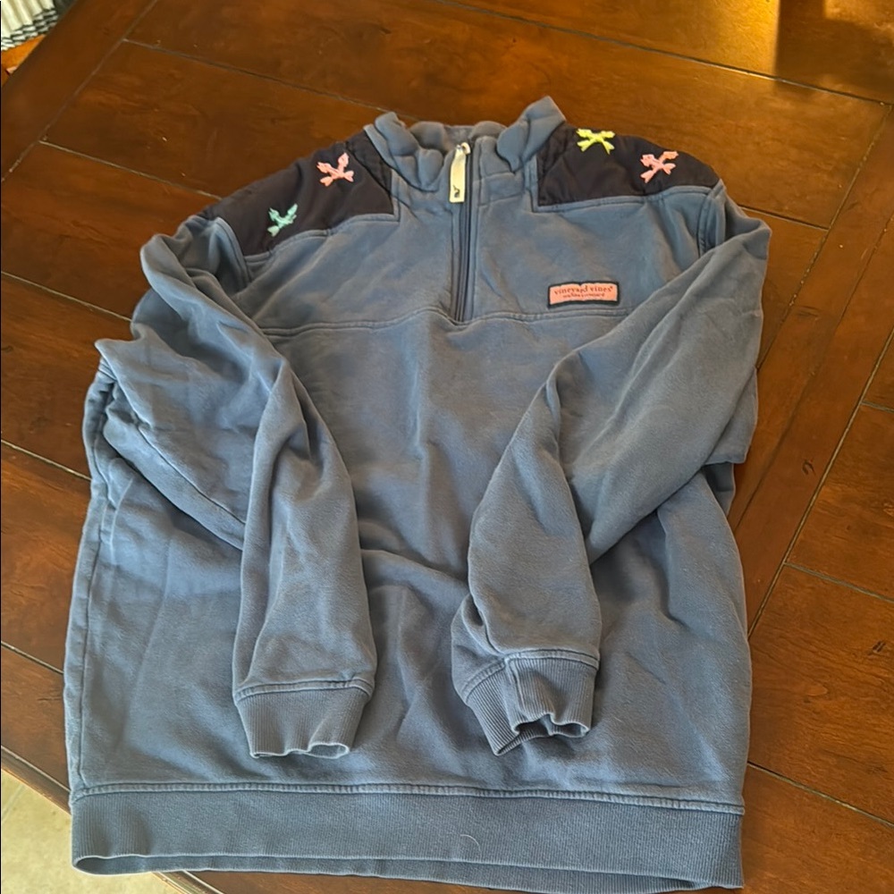 Vineyard Vines Blue Pullover with Logo Patch